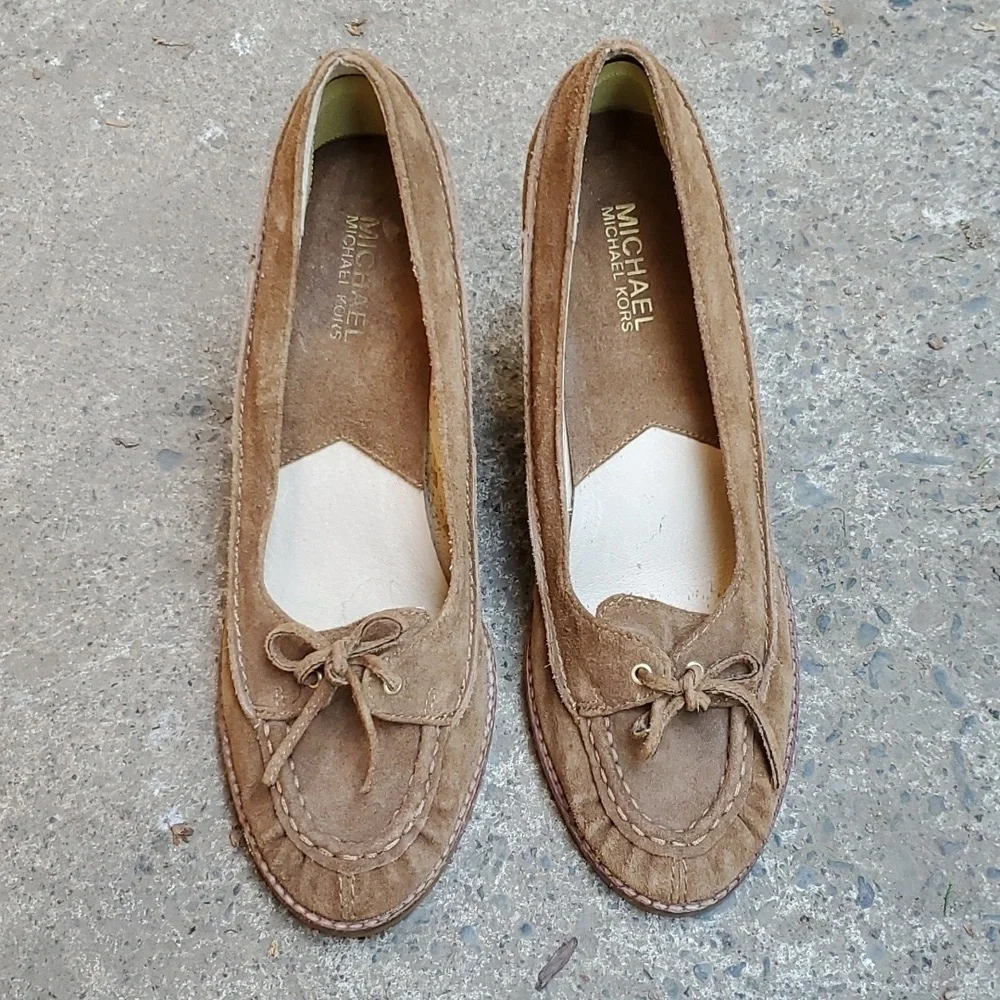 Michael Michael Kors brown suede loafer wedge